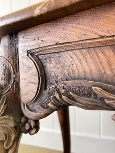 An Antique Belgian or French Louis XV Chestnut Side Table with Marble Top 18th Century