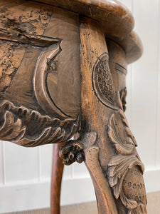 An Antique Belgian or French Louis XV Chestnut Side Table with Marble Top 18th Century