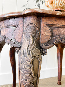 An Antique Belgian or French Louis XV Chestnut Side Table with Marble Top 18th Century