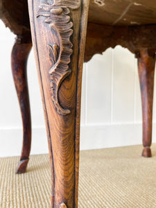 An Antique Belgian or French Louis XV Chestnut Side Table with Marble Top 18th Century