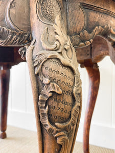 An Antique Belgian or French Louis XV Chestnut Side Table with Marble Top 18th Century