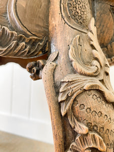 An Antique Belgian or French Louis XV Chestnut Side Table with Marble Top 18th Century