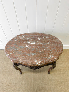 An Antique Belgian or French Louis XV Chestnut Side Table with Marble Top 18th Century