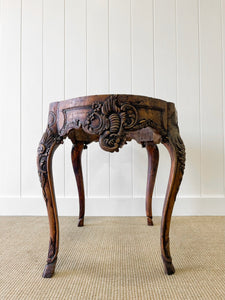 An Antique Belgian or French Louis XV Chestnut Side Table with Marble Top 18th Century