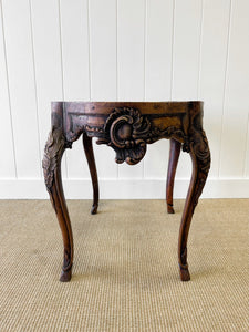 An Antique Belgian or French Louis XV Chestnut Side Table with Marble Top 18th Century