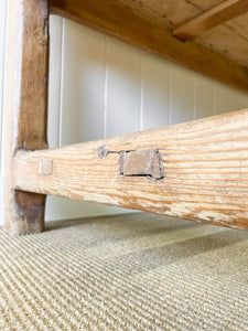 Antique French Country 7ft Pine Refectory Style Table