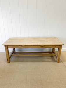 Antique French Country 7ft Pine Refectory Style Table