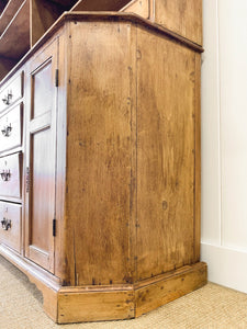 An Early 19th Century Pine Welsh Dresser or Cupboard with Chamfered Corners