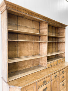 An Early 19th Century Pine Welsh Dresser or Cupboard with Chamfered Corners