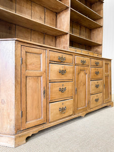 An Early 19th Century Pine Welsh Dresser or Cupboard with Chamfered Corners