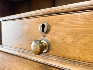 An Early 19th Century Pine Welsh Dresser or Cupboard with Chamfered Corners