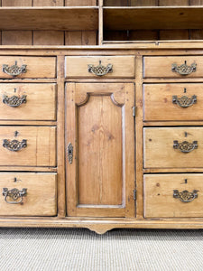 An Early 19th Century Pine Welsh Dresser or Cupboard with Chamfered Corners