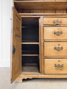 An Early 19th Century Pine Welsh Dresser or Cupboard with Chamfered Corners