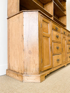 An Early 19th Century Pine Welsh Dresser or Cupboard with Chamfered Corners