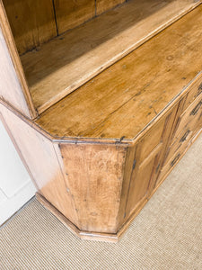 An Early 19th Century Pine Welsh Dresser or Cupboard with Chamfered Corners