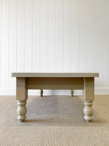 A Cream Antique English Country Pine Coffee Table