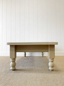 A Cream Antique English Country Pine Coffee Table