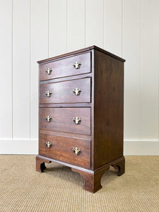 A Small and Delightful Antique English Mahogany Chest of Drawers Dresser or  Nightstand