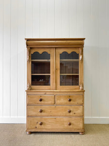 A 19th Century English Pine Bookcase Cabinet or Hutch