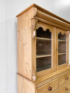 A 19th Century English Pine Bookcase Cabinet or Hutch