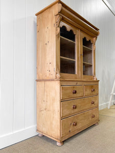 A 19th Century English Pine Bookcase Cabinet or Hutch