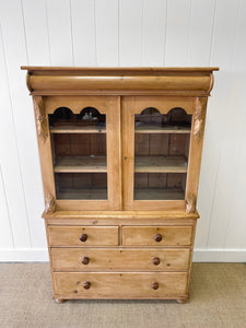 A 19th Century English Pine Bookcase Cabinet or Hutch