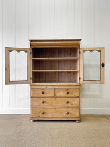 A 19th Century English Pine Bookcase Cabinet or Hutch