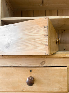 A 19th Century English Pine Bookcase Cabinet or Hutch