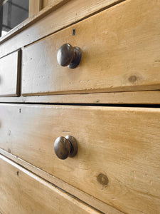 A 19th Century English Pine Bookcase Cabinet or Hutch