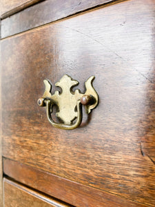 A Small and Delightful Antique English Mahogany Chest of Drawers Dresser or  Nightstand