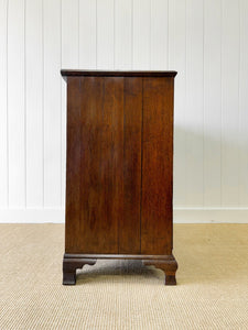 A English Georgian Oak Chest of Drawers with Swan Neck Hardware