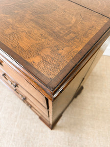 A English Georgian Oak Chest of Drawers with Swan Neck Hardware