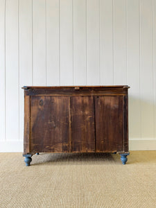 A Navy or Denim Blue English Pine Chest of Drawers Dresser c1890