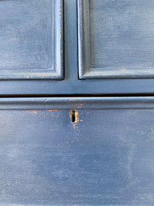 A Navy or Denim Blue English Pine Chest of Drawers Dresser c1890