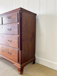 An Antique Georgian Oak and Mahogany Chest of Drawers