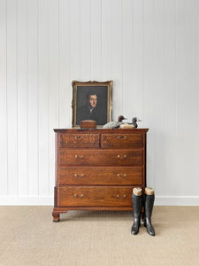 An Antique Georgian Oak and Mahogany Chest of Drawers