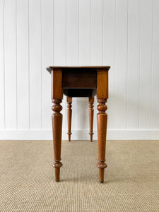 Antique English Country Mahogany Narrow Console Table c1890