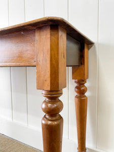 Antique English Country Mahogany Narrow Console Table c1890