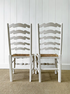 A Harlequin Set of 6 Painted English Ladder Back Chairs