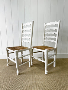 A Harlequin Set of 6 Painted English Ladder Back Chairs