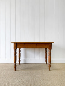 Antique English Country Pine Console Table Nighstand or Desk c1890