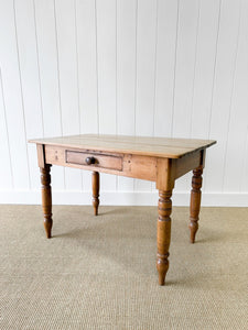 Antique English Country Pine Console Table Nighstand or Desk c1890