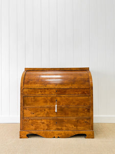 A Biedermeier Antique Writing Cylinder Bureau/Desk with Drawers c1880