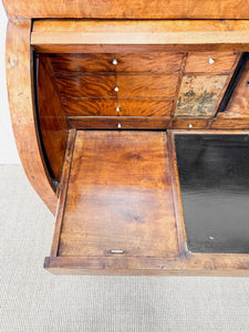 A Biedermeier Antique Writing Cylinder Bureau/Desk with Drawers c1880