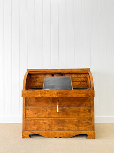 A Biedermeier Antique Writing Cylinder Bureau/Desk with Drawers c1880