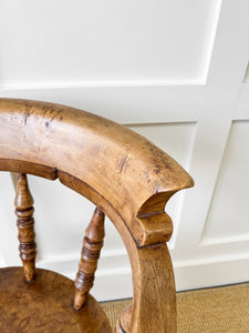 An English Country Fruitwood & Ash Bow Arm Chair