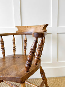 An English Country Fruitwood & Ash Bow Arm Chair