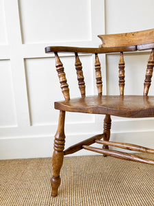 An English Country Fruitwood & Ash Bow Arm Chair