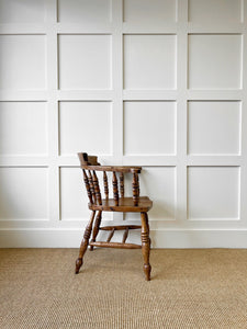 An English Country Fruitwood & Ash Bow Arm Chair