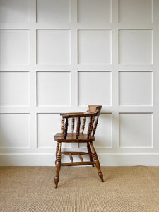 An English Country Fruitwood & Ash Bow Arm Chair